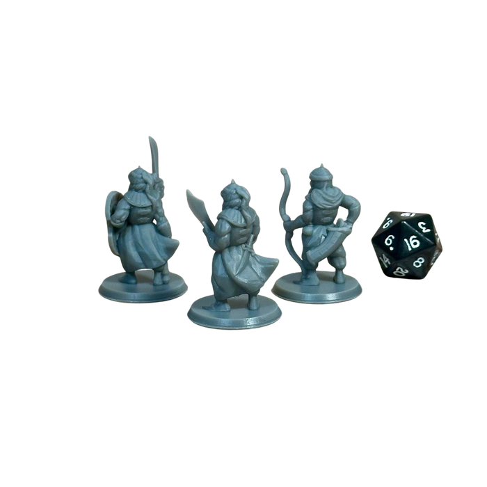 Arabian Guards (Set of 3), 12k Resin Dungeons and Dragons Miniatures DnD D&D Mini 32mm Lot