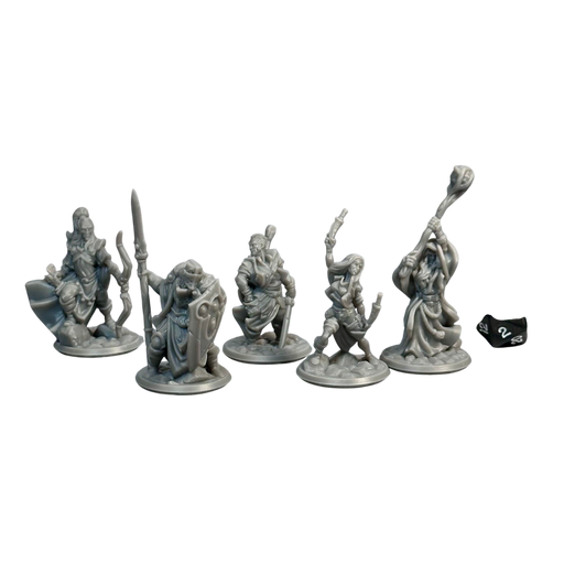 Adventuring Heroes (Set of 5), 12k Resin Dungeons and Dragons Miniatures DnD D&D Mini 32mm Lot