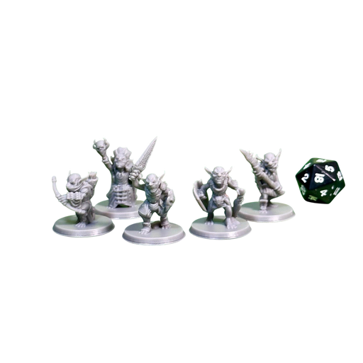 Goblin Gang (Set of 5), 12k Resin Dungeons and Dragons Miniatures DnD D&D Mini 32mm Lot