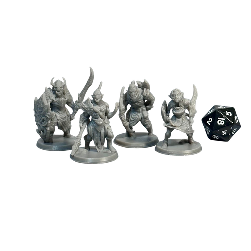 Orc Tribe (Set of 4), 12k Resin Dungeons and Dragons Miniatures DnD D&D Mini 32mm Lot