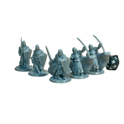 Townsfolke Military (Set of 5), 12k Resin Dungeons and Dragons Miniatures DnD D&D Mini 32mm Lot