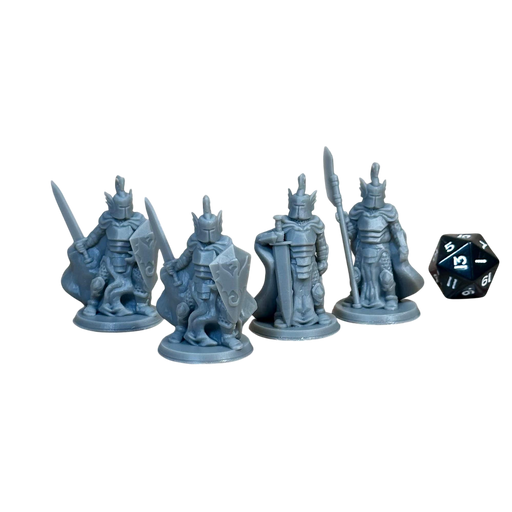 Dragon Knights (Set of 4), 12k Resin Dungeons and Dragons Miniatures DnD D&D Mini 32mm Lot
