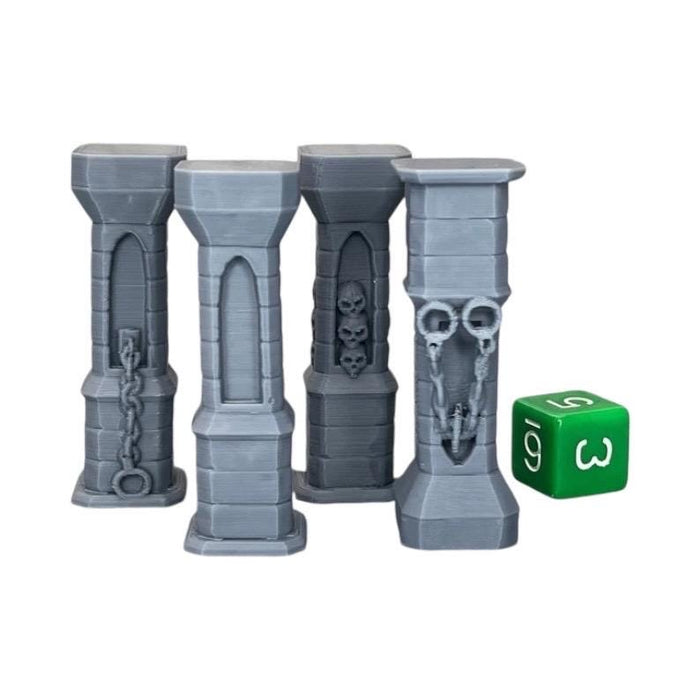 Stone Pillars, Dungeons and Dragons DnD Scatter Terrain Mini 32mm Lot