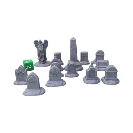 Tombstones (Set of 14), Dungeons and Dragons DnD Scatter Terrain Mini 32mm Lot