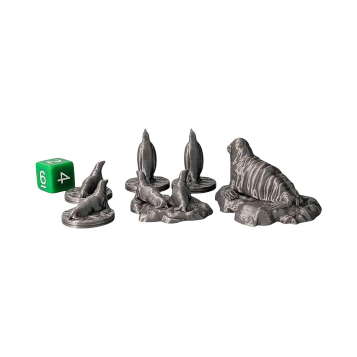 Arctic Animals (Set of 6), PLA Dungeons and Dragons DnD Miniatures D&D Mini 32mm Lot